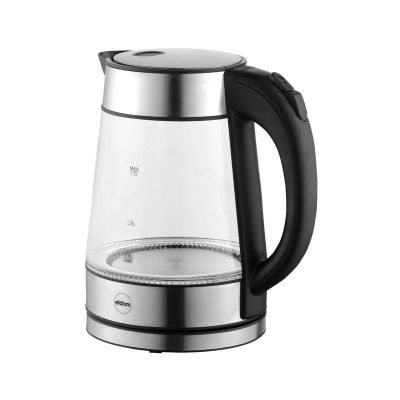 6. ELDOM SZKLANY CZAJNIK BEZPRZEWODOWY C420 KETTY 1850-2200W 1,7L FILTR SIATKOWYPODŚWIETLANY ZBIORNIK, PŁYTA GRZEJNA