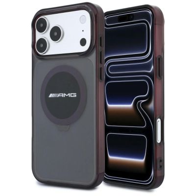 Etui Mercedes AMG IML Transparent Bicolor Block MagSafe na iPhone 18 Pro Max / 17 Pro Max - czarno-burgundowe