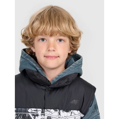 6. Bezrękawnik puchowy z wypełnieniem syntetycznym chłopięcy 4F 4FJRAW25TVJAM321-10A