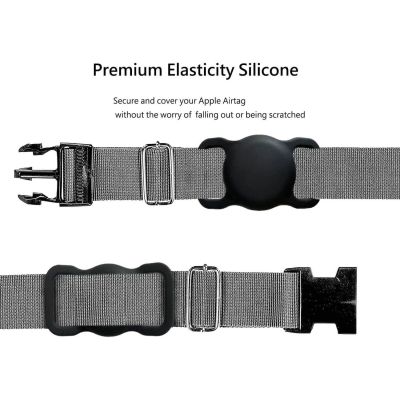3. Etui na Apple AirTag silikonowe na obrożę psa lub kota - czarne