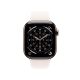 2. Apple Watch Series 11 GPS + Cellular 46 mm, złota tytanowa koperta z paskiem sportowym w kolorze jasnego rumieńca - M/L (MFD64ZR/A)
