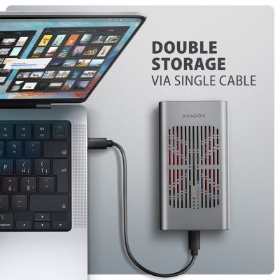 7. Axagon EEM2-20GD stacja dokująca do dysków twardych USB 3.2 Gen 2 (3.1 Gen 2) Type-C Czarny, Szary