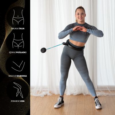 10. HHM17 HULA HOP BLACK/TURQUOISE Z MAGNESAMI I OBCIĄŻNIKIEM + LICZNIK HMS