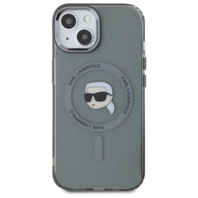 3. Karl Lagerfeld KLHMP15SHLSKIK iPhone 15   6.1" czarny/black hardcase IML Metal Karl Head MagSafe