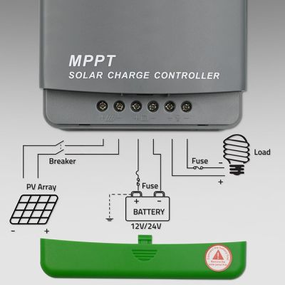 5. Qoltec Solarny regulator ładowania MPPT z czujnikiem temperatury 80A |12V / 24V / 36V / 48V | LCD | Bluetooth | APP | GEL | LiFePO4