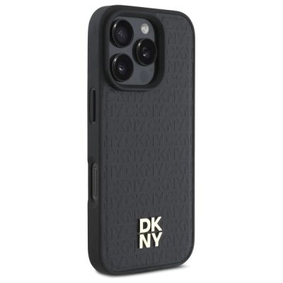 4. Etui DKNY Repeat Pattern Stack Logo MagSafe na iPhone 16 Pro Max - czarne