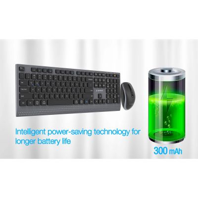 6. GEMBIRD BEZPRZEWODOWY ZESTAW KLAWIATURY + MYSZ DUAL MODE, 2.4 GHZ + BT, SLIM, UKŁAD US, KOLOR CZARNY