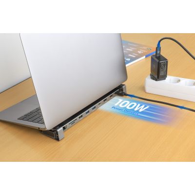 6. Manhattan 190398 stacja dokująca Przewodowa USB 3.2 Gen 1 (3.1 Gen 1) Type-C Szary