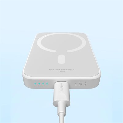 9. Powerbank Baseus Magnetic Mini Air PPCXM06A 6000mAh 20W z kablem Simple Series USB-C - biały