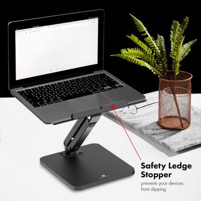 4. MACLEAN PODSTAWKA BIURKOWA NA MONITOR LUB LAPTOP, SPRĘŻYNA GAZOWA, DO PRACY STOJĄCO SIEDZĄCEJ, CZARNA MC-493