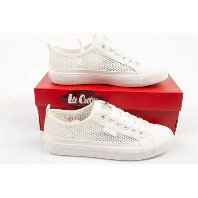 10. Lee Cooper buty trampki damskie sportowe ażurowe białe na lato wygodne