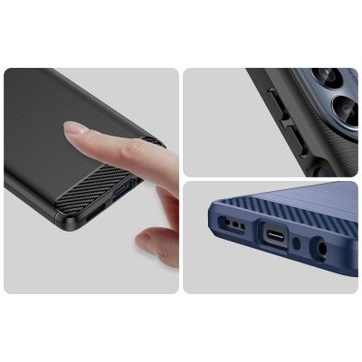 10. Carbon Case etui do Motorola Moto G62 5G elastyczny silikonowy karbonowy pokrowiec czarne