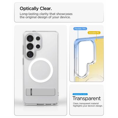 9. Etui Spigen Ultra Hybrid S Mag MagSafe na Samsung Galaxy S26 Ultra - przezroczysto-białe