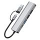 6. Adapter Tech-Protect HB03 HUB Adapter 5w1 USB-C + USB2.0 + USB3.0 + RJ45 - szary