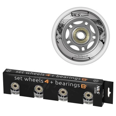 13. PU 70x24 82A PRZEZROCZYSTE (4 szt.) + ABEC-7 (8 szt.) ZESTAW NILS EXTREME