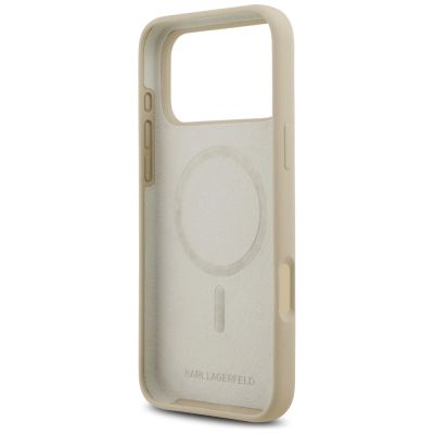 7. Etui Karl Lagerfeld Silicone Karl Sketch & Logo MagSafe na iPhone 17 Pro Max - brązowe