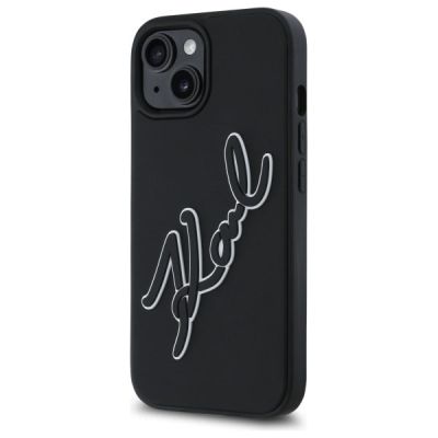 2. Etui Karl Lagerfeld 3D Rubber Signature na iPhone 15 - czarne