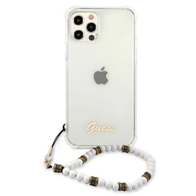 3. Etui Guess White Pearl na iPhone 12 / iPhone 12 Pro - przezroczyste