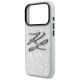 6. Etui Karl Lagerfeld IML Glitter KL Diamond Logo na iPhone 17 Pro - srebrne