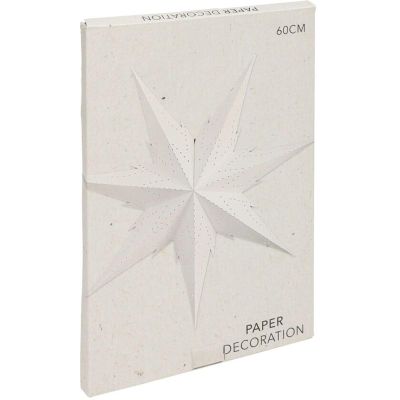 5. GWIAZDA DEKORACYJNA PŁATEK ŚNIEGU WISZĄCY PAPIEROWY 60CM BIAŁA 7 RAMION
