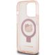 7. Etui Hello Kitty Ring Stand Glitter Electrop Logo MagSafe na iPhone 15 Pro - różowe