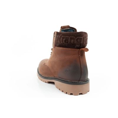 5. Wrangler Arch Fur buty męskie sztyblety trzewiki eleganckie ocieplane brązowe