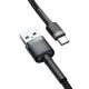 7. Kabel Baseus Cafule USB-A / USB-C QC 3.0 3A 0.5 m - czarno-szary