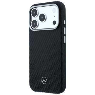 2. Etui Mercedes Leather Semi Wrap Wood Effect MagSafe na iPhone 17 Pro - czarne