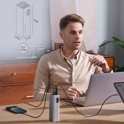 3. Powerbank Cuktech CUKP200XGLGR 100W 20000mAh 2 x USB-C 1 x USB-A - szary