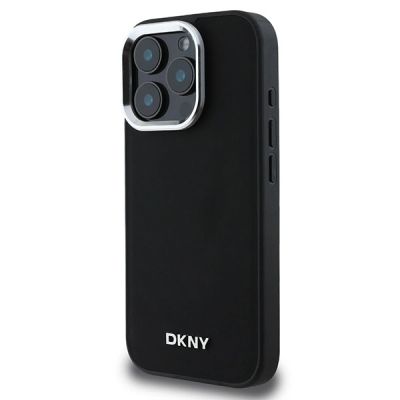 2. Etui DKNY Plain Silver Logo MagSafe na iPhone 16 Pro - czarne