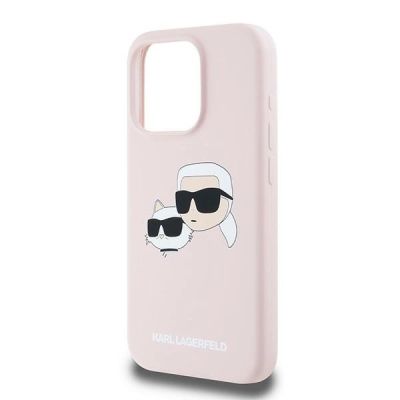 6. Etui Karl Lagerfeld Silicone Karl&Choupette MagSafe na iPhone 15 Pro - różowe