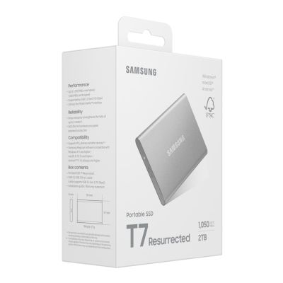 10. Dysk zewnętrzny SSD Samsung T7 Resurrected 2TB Srebrny