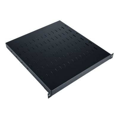 5. Półka regulowana 19", 1U, gł.500-900 mm, nośność 100kg, mocowanie w 4 punktach, czarny, śruby w kpl.