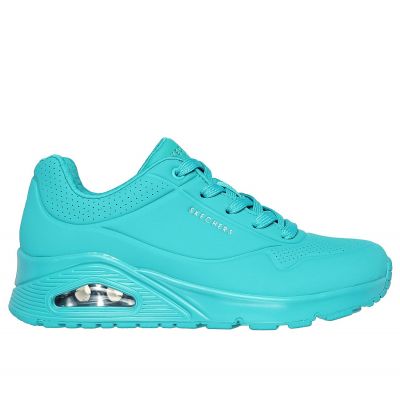 Buty sportowe damskie Skechers Uno Stand On Air sneakersy zielone (73690-TURQ)
