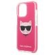 6. Etui Karl Lagerfeld Choupette Head na iPhone 13 Pro / iPhone 13 - fuksjowy
