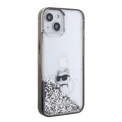 4. Etui Karl Lagerfeld Liquid Glitter Choupette do iPhone 15 - przezroczyste