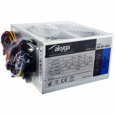 4. Zasilacz Akyga AK-B1-420 (420 W; Pasywne; 120 mm)