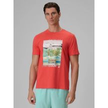 T-shirt regular z nadrukiem męski 4F 4FRSS26TTSHM4304-63S