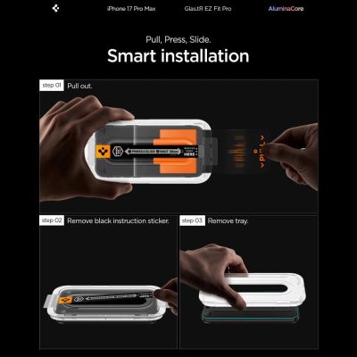 12. Szkło hartowane Spigen Glas.TR EZ Fit Pro na iPhone 16 Pro Max / 17 Pro Max