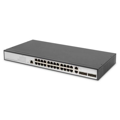 6. Digitus Przełącznik Gigabit Ethernet Layer 2, 24-portowy, 2x RJ45/SFP-Combo + 2 x porty SFP Uplink
