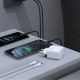 3. Ładowarka sieciowa Dudao A28PCEU PD 45W GaN 2xUSB-C z kablem USB-C - biała