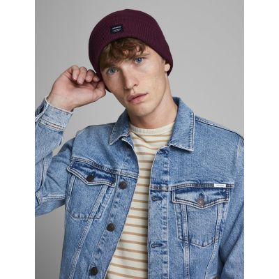9. Czapka Jack & Jones Jacdna Beanie Noos M 12092815 bordowa