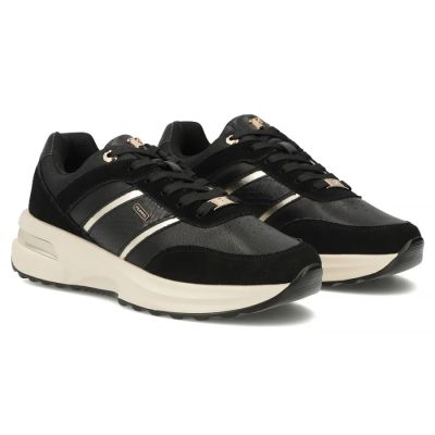 4. Skórzane półbuty damskie sneakersy czarne Filippo DP7772