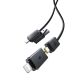 Kabel Baseus Versatile 60W USB-C - USB-C z adapterami USB-A i Lightning 0.6 m - czarny
