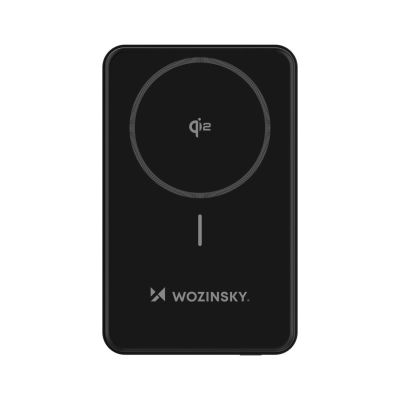 2. Powerbank Wozinsky WLWP-10KA0Y3S 22,5W PD Qi2 10000 mAh, z podstawką, 1x USB-A, 1x USB-C - czarny