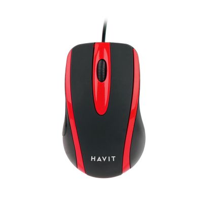 3. Mysz uniwersalna przewodowa Havit HV-MS753 (czarny/czerwony)