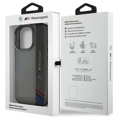 8. Etui BMW Motosport IML Vertical Stripe na iPhone 16 Pro - szare