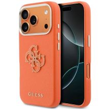 Etui Guess FW Resin Logo na iPhone 17 Pro Max - pomarańczowe