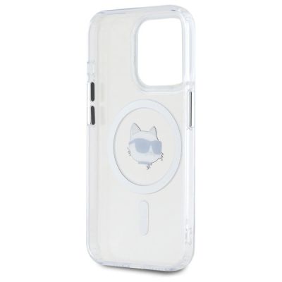 7. Etui Karl Lagerfeld IML Metal Choupette Head MagSafe na iPhone 15 Pro - białe