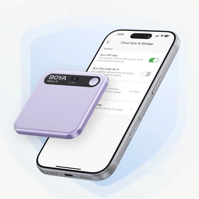 12. Rejestrator głosu BOYA Notra z transkrypcją AI - fioletowy